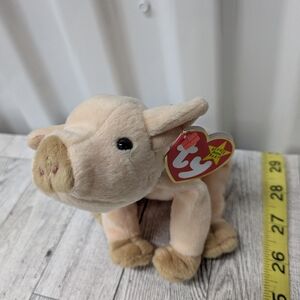 Ty knuckels Plush Pig with Cream and Pink Accents